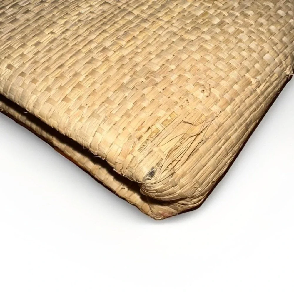 Vintage Harry Levine Straw Clutch Purse With Gold Hardware